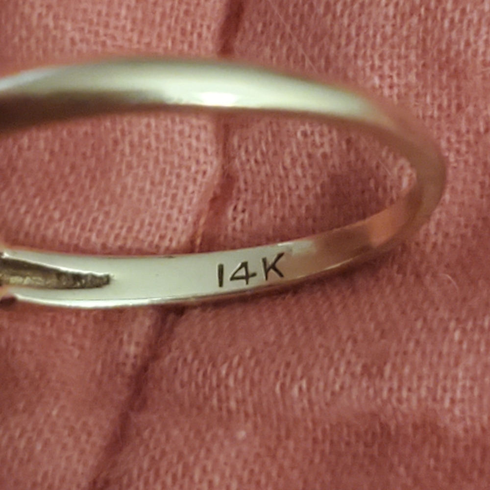 Vintage 14k yg/wg diamond engagement ring - Picture 6 of 6